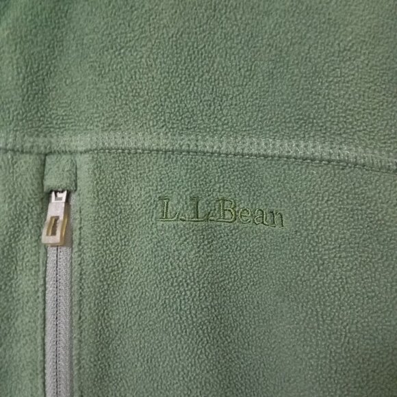 L.L.Bean Polartec Full-Zip Fleece Jacket Sz M Durable Warm Outerwear Mens Green - Picture 11 of 11